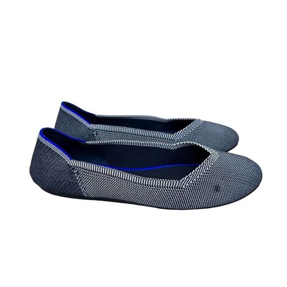 Rothy's Shoes - ROTHY’S The Flat Round Toe Women's Slip On Black White Shoes Size 9.5